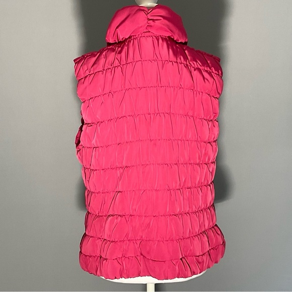 Tribal Barbie Core Sm Pink Puffer Vest, Snap Closure, Ruffled Trim Neck, Front - Picture 9 of 16